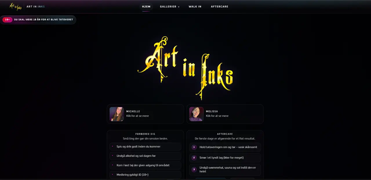 Visuel præsentation af Art in Inks